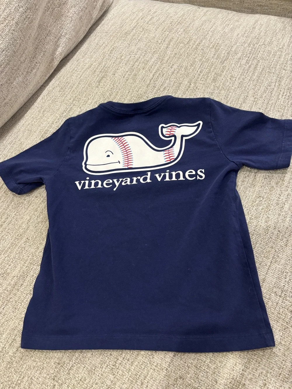 Vineyard Vines Navy Whale Baseball Logo Tee